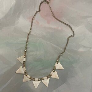 3/$10 White and Gold Triangle Tribal Necklace